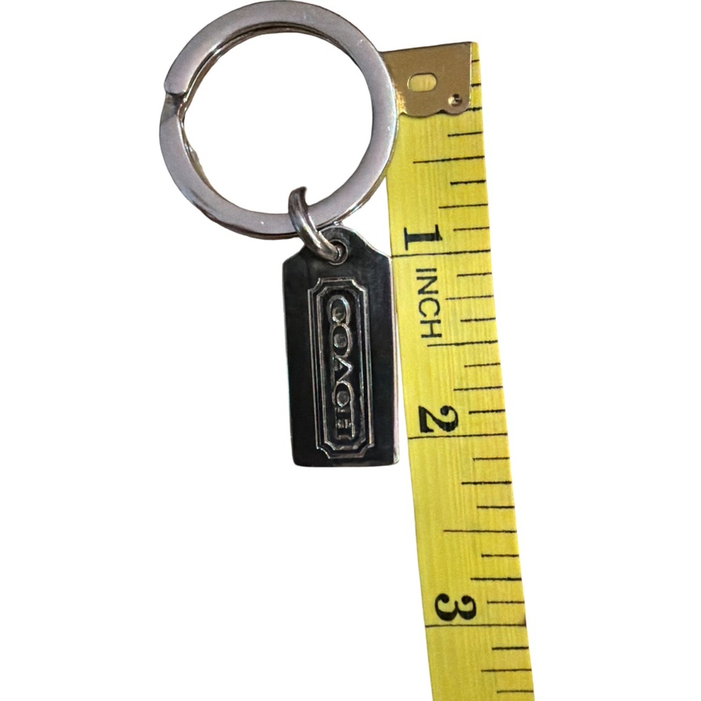 Coach Silver-Tone Logo Tag Keyring - Picture 2 of 2